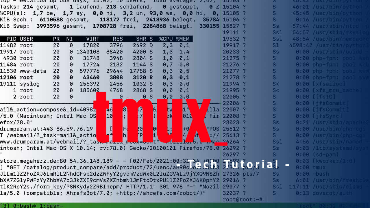 Mit tmux effektiv im Linux Terminal - Das tmux-Einmaleins