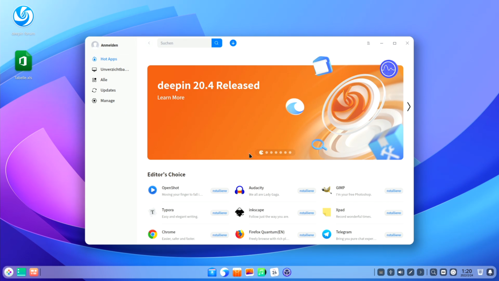 Deepin 20.04 Linux App Store