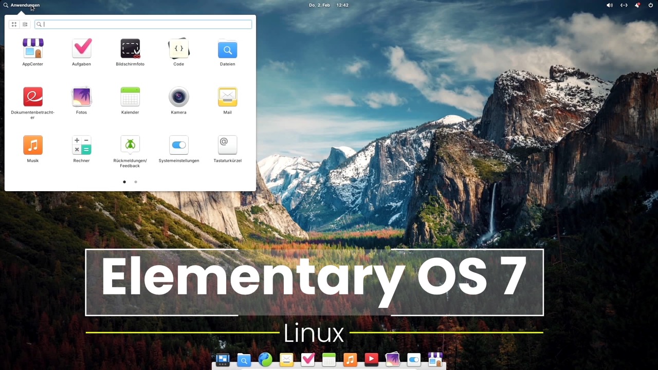 Oberfläche von Elementary OS 7