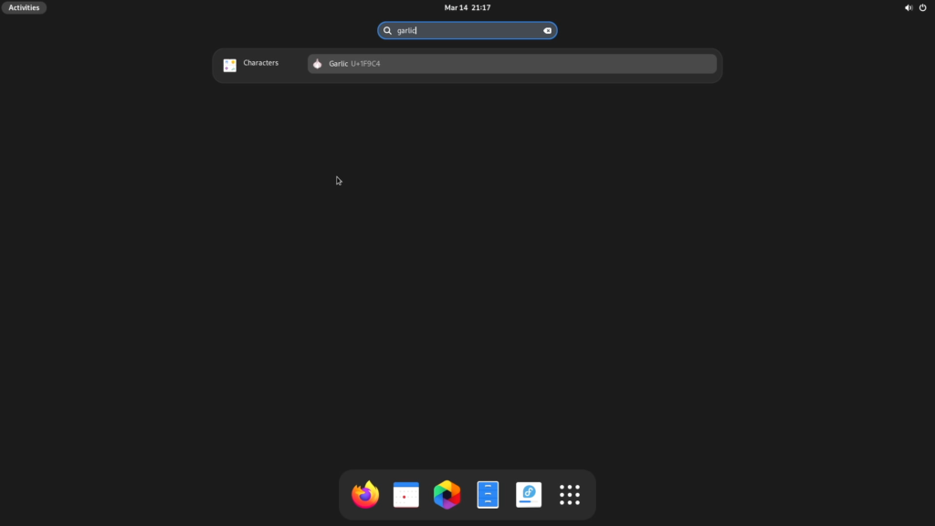 Suchfeld in Fedora Linux 38 Beta